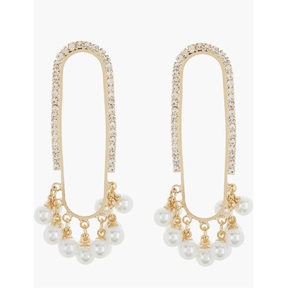 Tasha Crystal & Imitation Pearl Statement Earrings - Picture 1 of 2